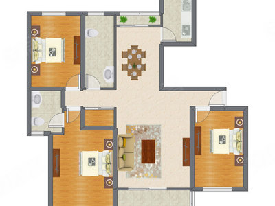 3室2厅 139.64平米