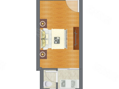 1室0厅 26.97平米户型图