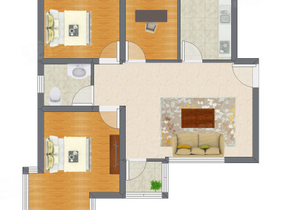 3室1厅 99.14平米