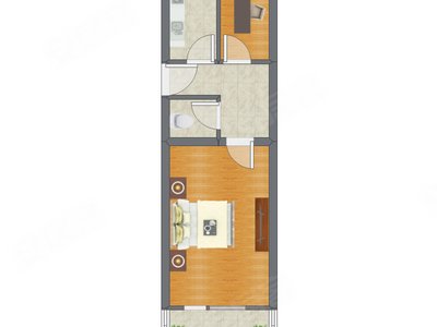 2室0厅 44.00平米