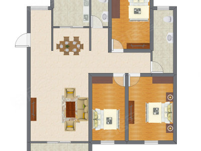 3室2厅 91.67平米