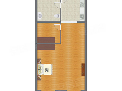 1室0厅 69.63平米户型图