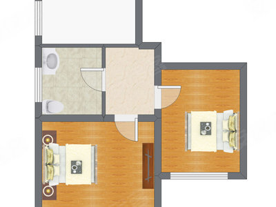 2室2厅 128.35平米户型图