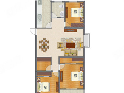 4室1厅 90.46平米