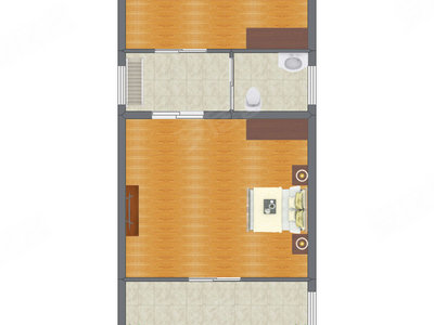 1室1厅 58.57平米