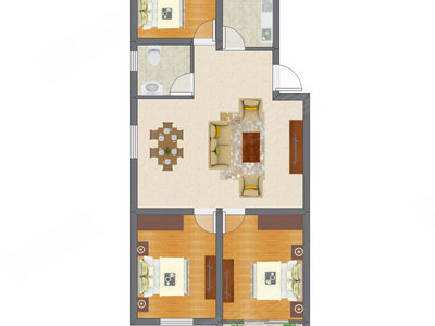 3室1厅 96.30平米