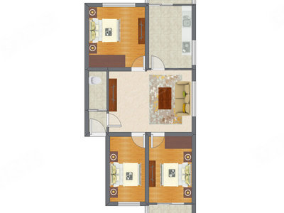 3室1厅 96.90平米户型图