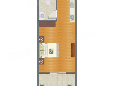 1室1厅 29.62平米