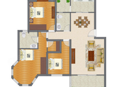 3室2厅 122.90平米