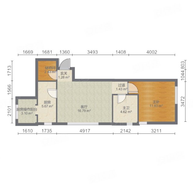 富力尚悦居  光明中  . 精装修一居室