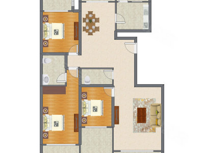 3室2厅 167.95平米