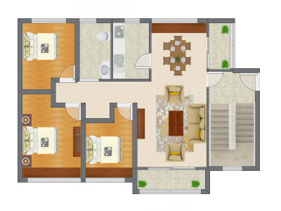 3室2厅 86.40平米