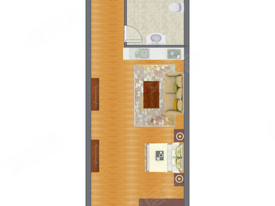 1室0厅 58.00平米户型图