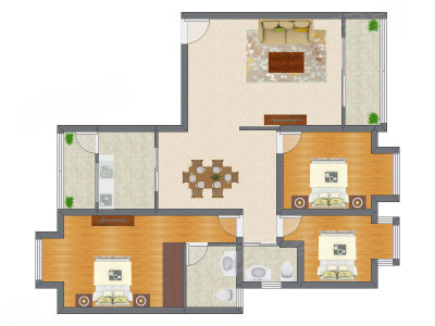 3室2厅 127.65平米