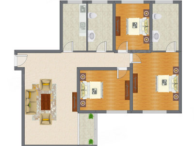 3室1厅 140.75平米
