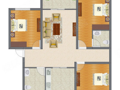 3室1厅 104.27平米