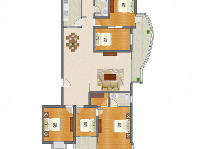 5室2厅 210.60平米