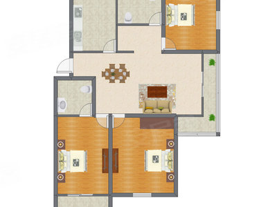 3室2厅 126.79平米