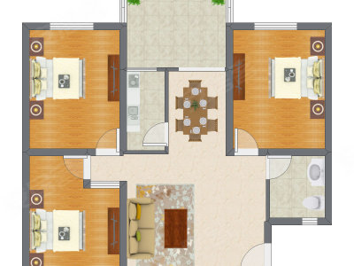 3室2厅 112.91平米户型图