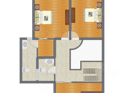1室2厅 85.00平米户型图