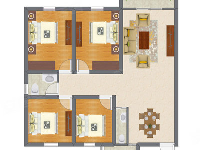 4室2厅 75.88平米