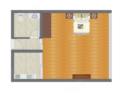 1室0厅 58.80平米户型图