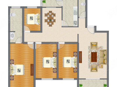 4室2厅 187.64平米