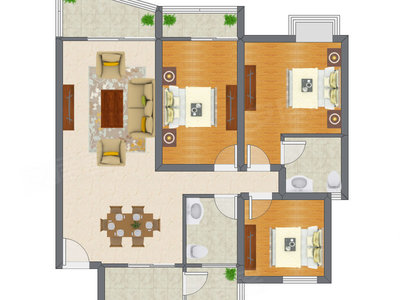 3室2厅 121.45平米