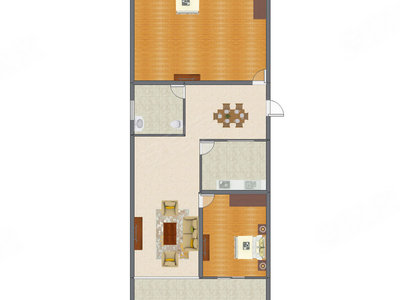 2室1厅 150.78平米户型图