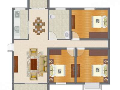 3室2厅 96.20平米