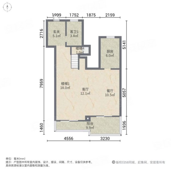 雲溪(别墅)3室2厅3卫186㎡南北255万