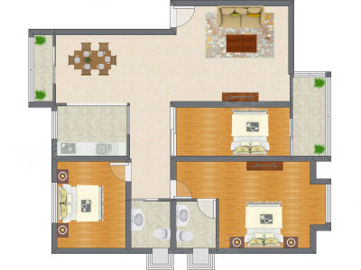 3室2厅 124.72平米