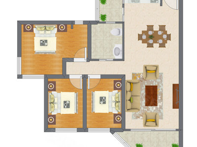 3室2厅 96.31平米