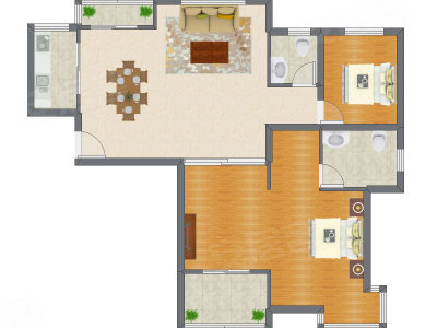 2室2厅 124.11平米