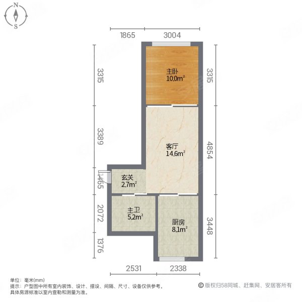 西湖御园1室1厅1卫40㎡北14.8万