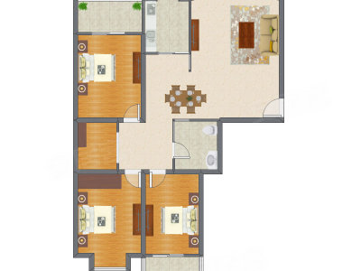 3室2厅 139.50平米户型图