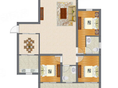 3室2厅 89.62平米