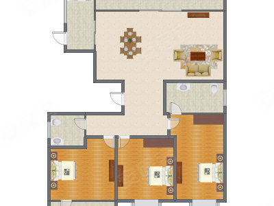 3室2厅 179.80平米