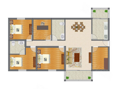 4室2厅 152.00平米