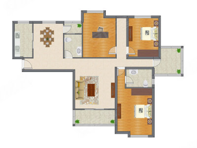 3室2厅 168.88平米