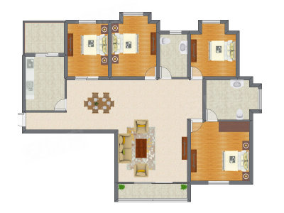 4室2厅 144.12平米