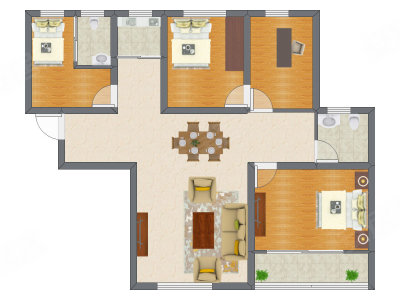 4室2厅 83.79平米
