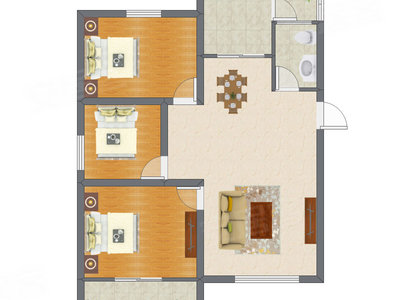 3室1厅 152.00平米户型图