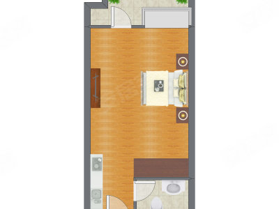 1室0厅 40.33平米