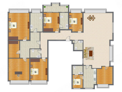 4室2厅 380.00平米户型图
