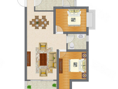 2室2厅 90.55平米