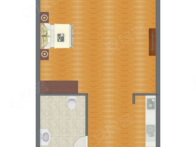 1室1厅 57.65平米