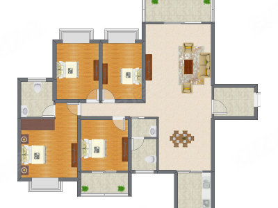 4室2厅 117.76平米