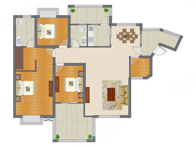 4室2厅 159.00平米户型图