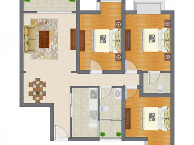 3室2厅 110.67平米